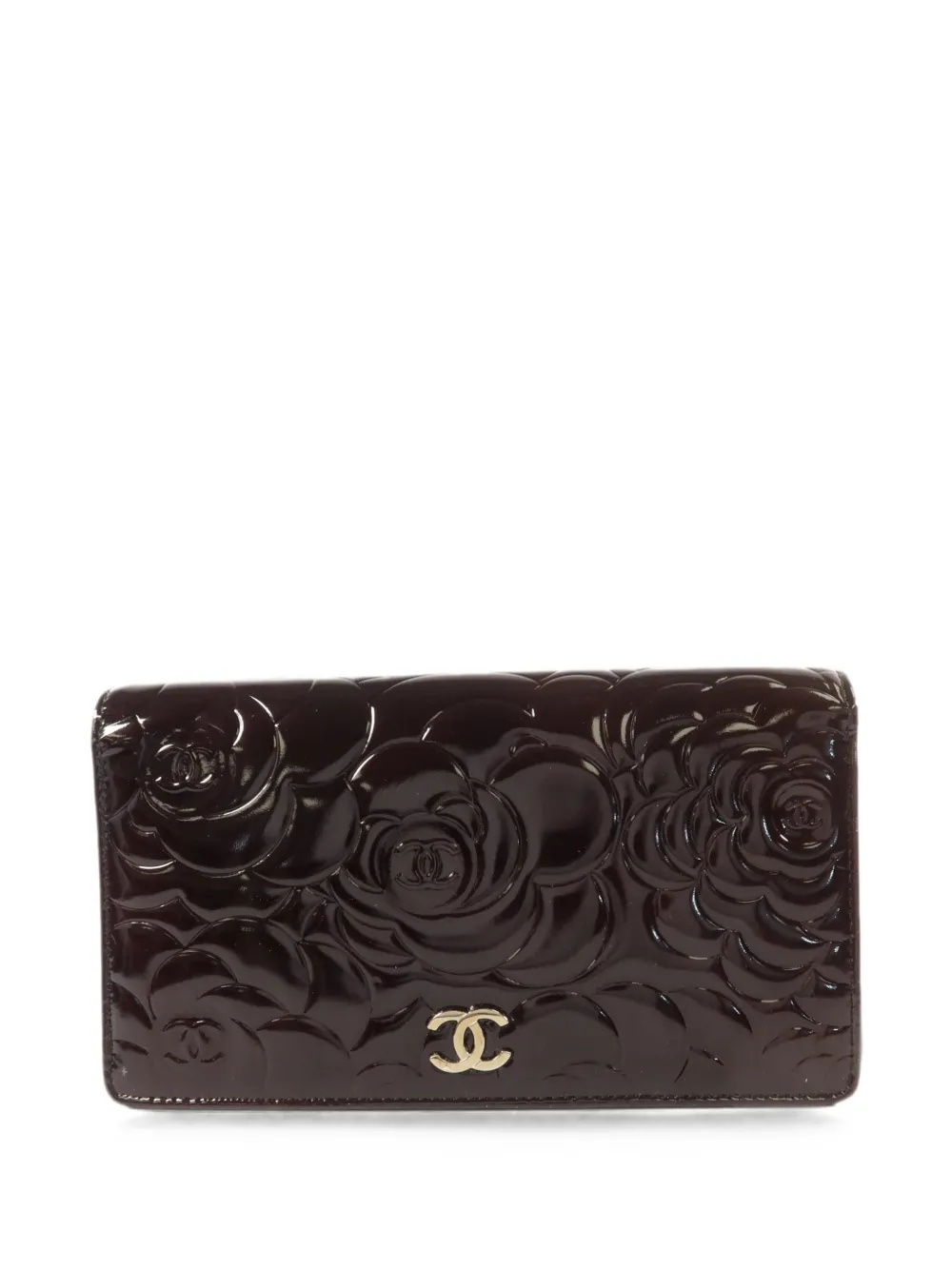 CHANEL Pre-Owned Camellia CC bifold wallet - Marrone