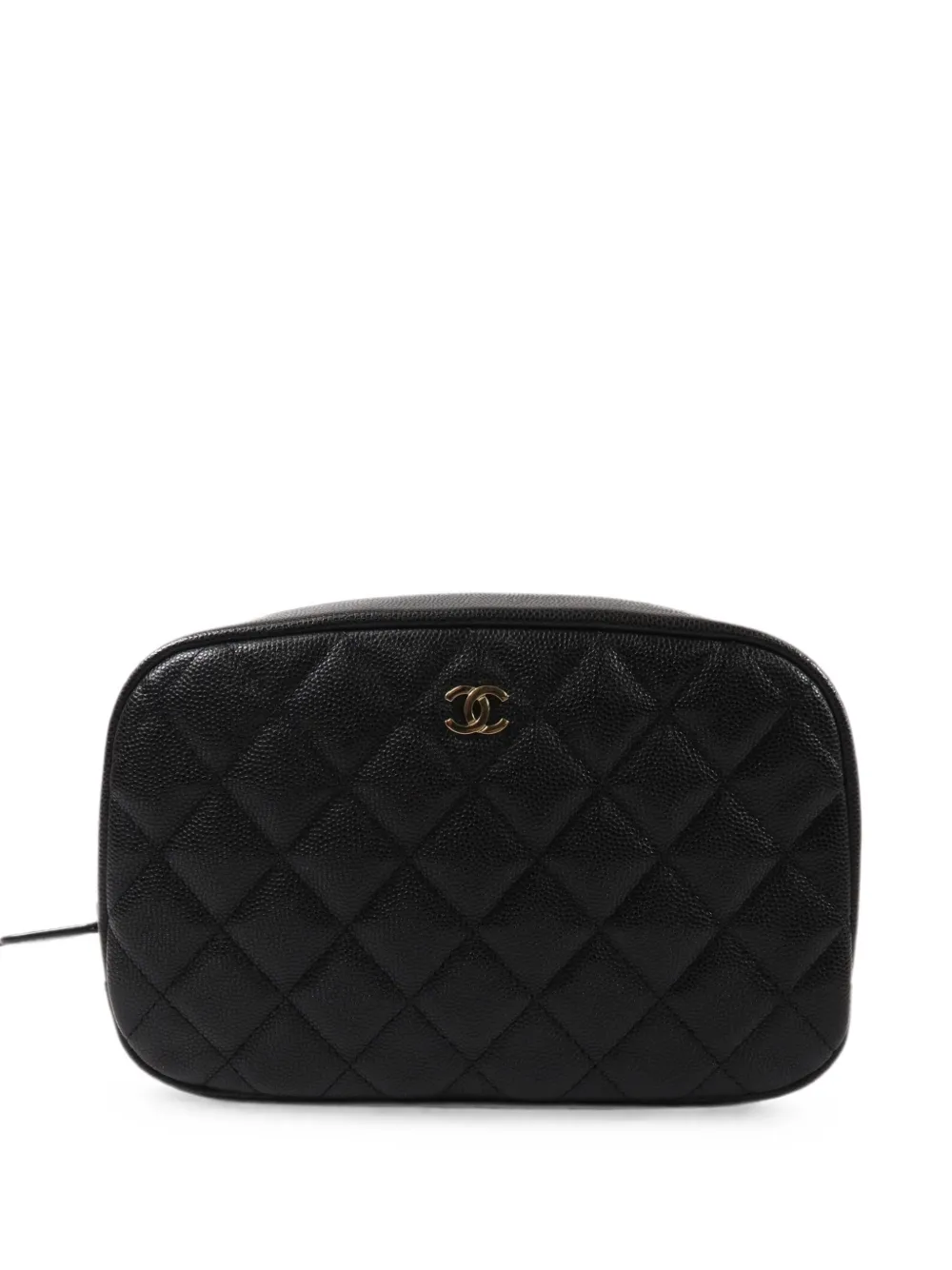 CHANEL Pre-Owned CC diamond-quilted cosmetic pouch - Black