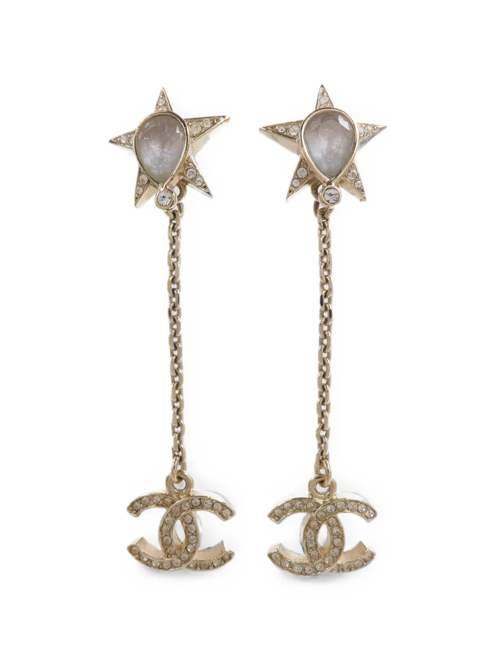 CHANEL Pre-Owned CC star drop earrings - Oro