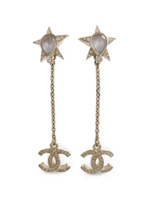 CHANEL Pre-Owned CC star drop earrings