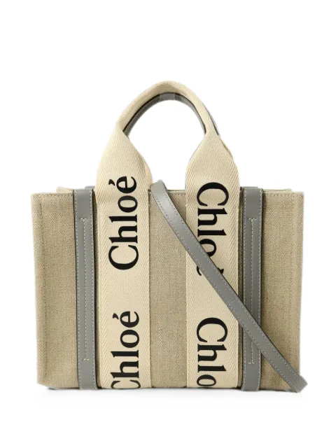 Chloé Vintage Woody logo-strap tote bag