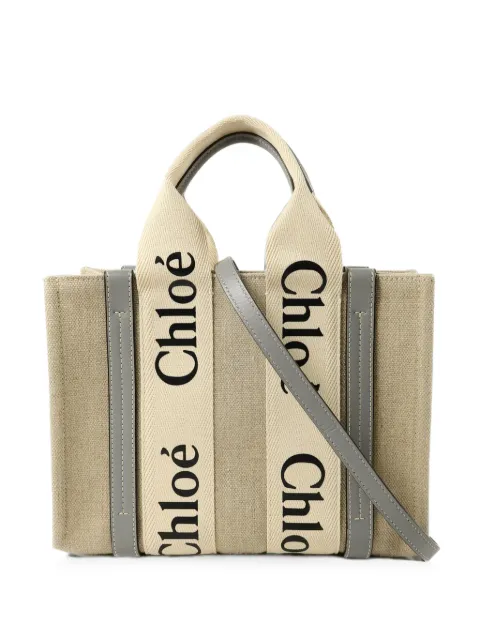 Chloé Vintage Woody logo-strap tote bag