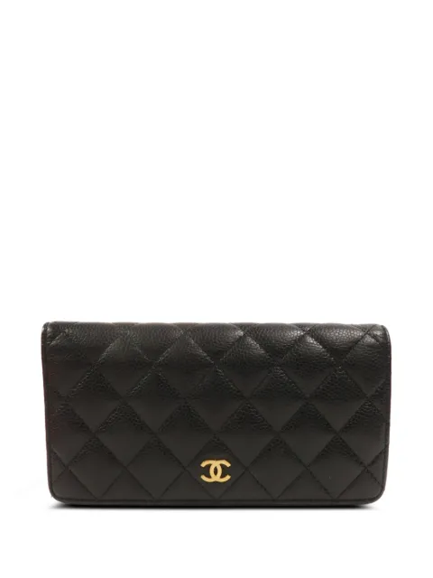 CHANEL Pre-Owned CC diamond-quilted flap wallet