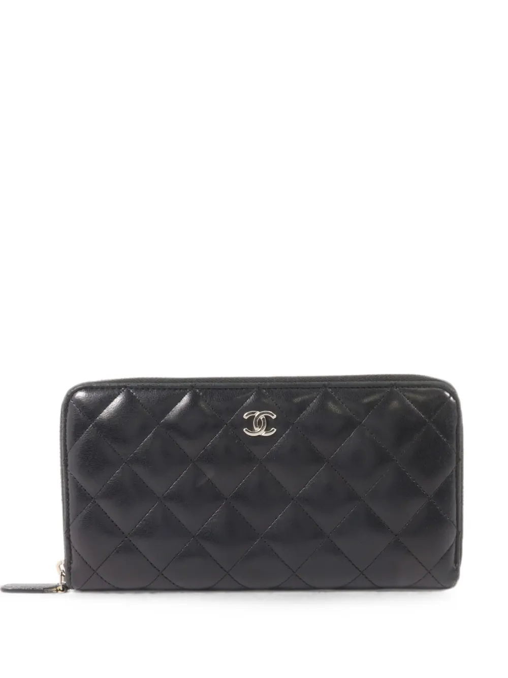 CHANEL Pre-Owned CC diamond-quilted wallet - Schwarz