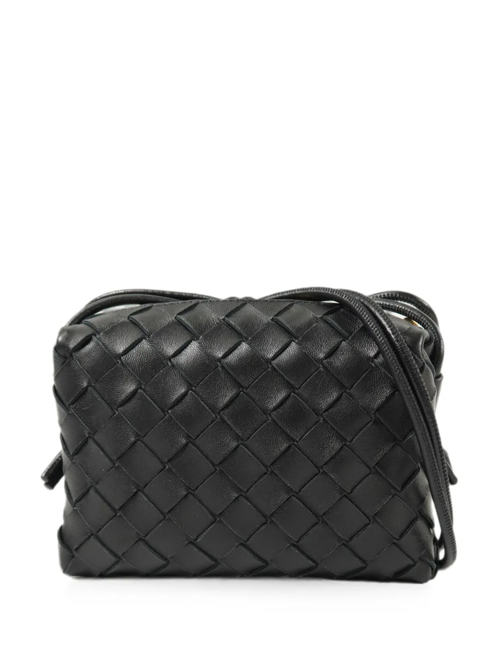 Bottega Veneta Pre-Owned Mini Loop Schultertasche mit Intrecciato-Muster - Schwarz