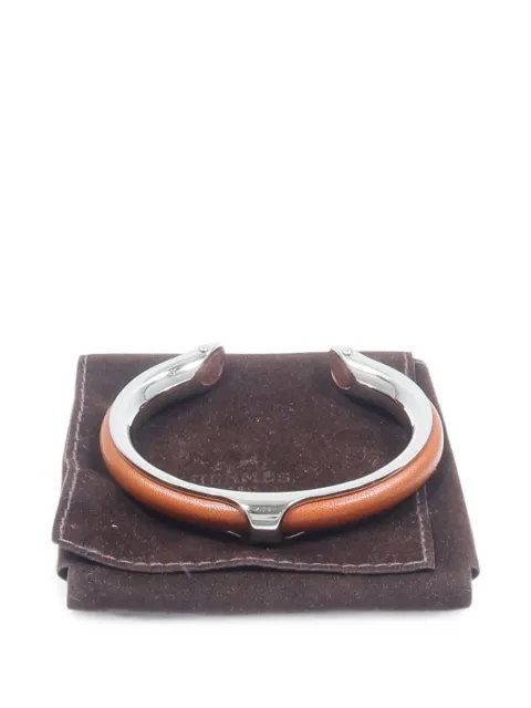 Hermès Pre-Owned leather-trimmed bangle bracelet