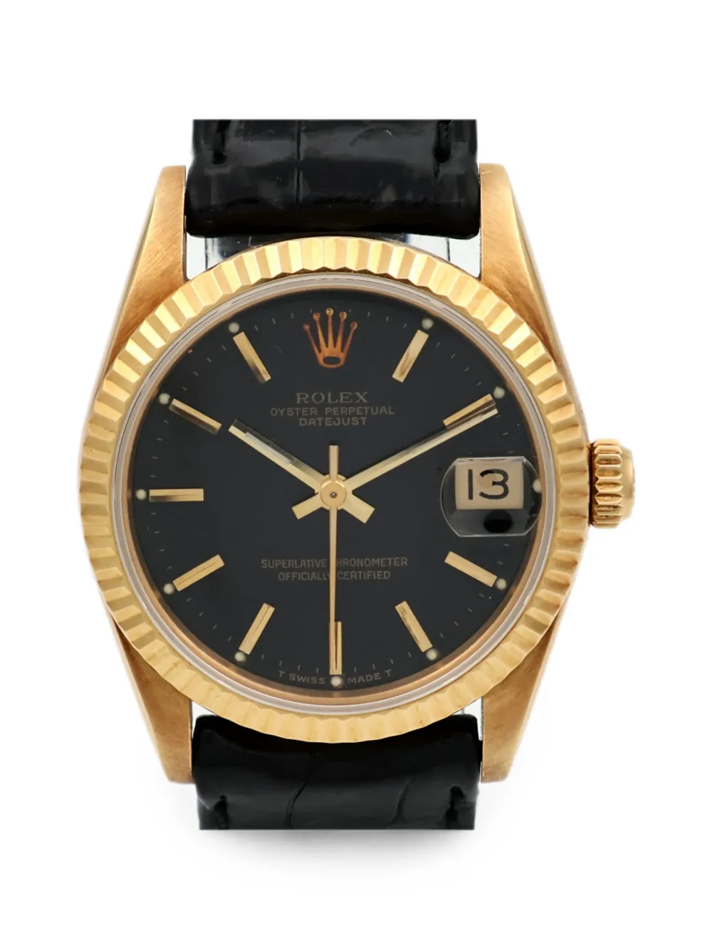Pre-owned Rolex Datejust 31mm Watch In Black