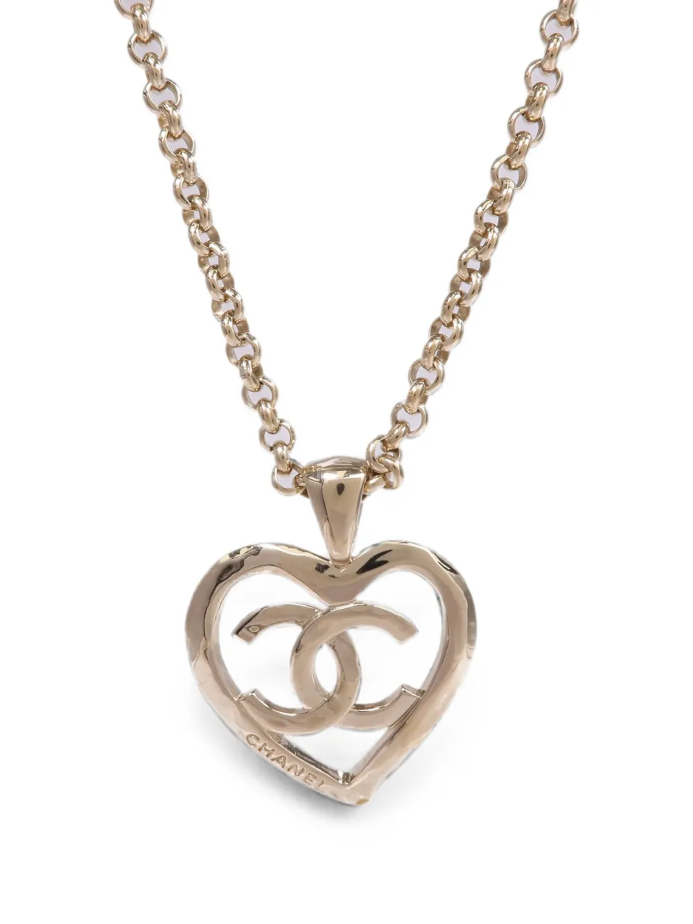 CHANEL Pre-Owned CC heart necklace - Oro