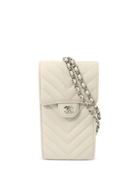 CHANEL Pre-Owned CC chevron-quilted messenger bag