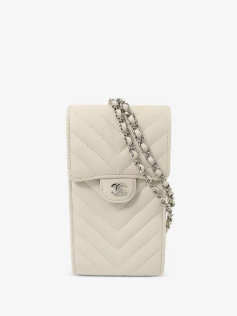 CHANEL Pre-Owned CC chevron-quilted messenger bag