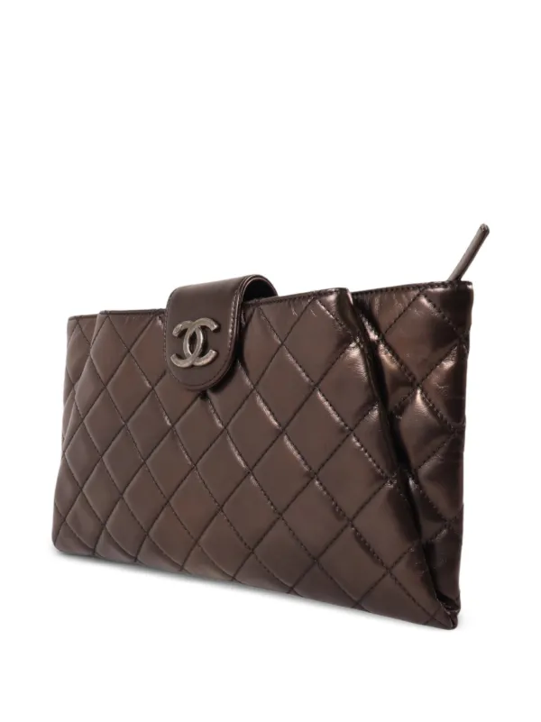 CHANEL Pre-Owned ココマーク クラッチバッグ | ブラウン | FARFETCH JP