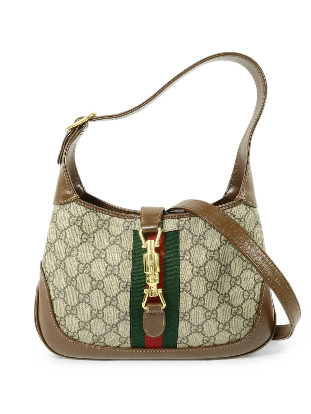 Gucci Pre-Owned small Jackie 1961 GG-Web shoulder bag - Toni neutri