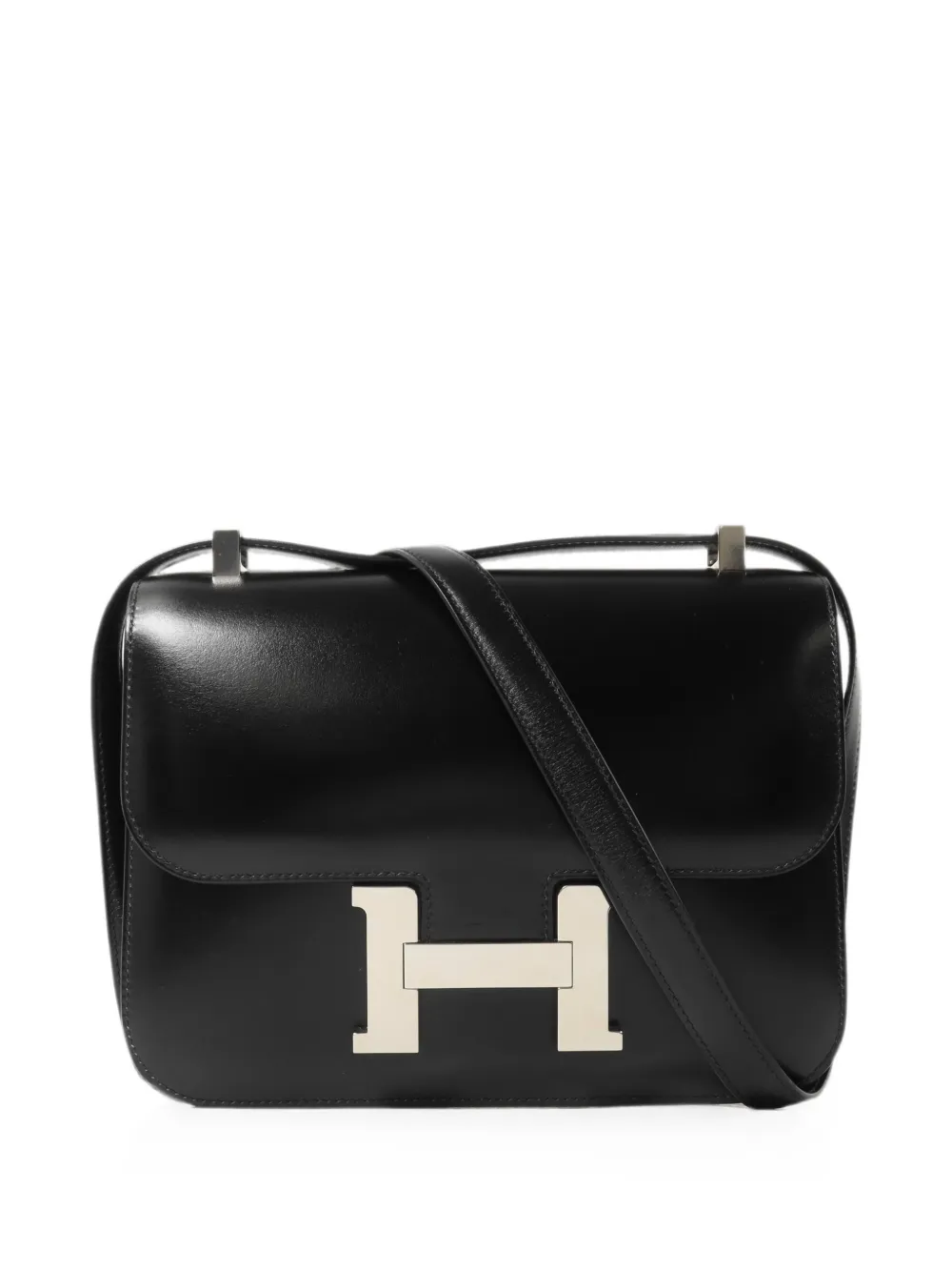 Hermès Pre-Owned 2022 24 Constance leather shoulder bag - Black