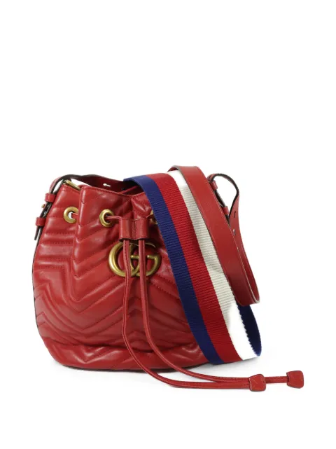 Gucci Pre-Owned стеганая сумка-ведро с логотипом GG