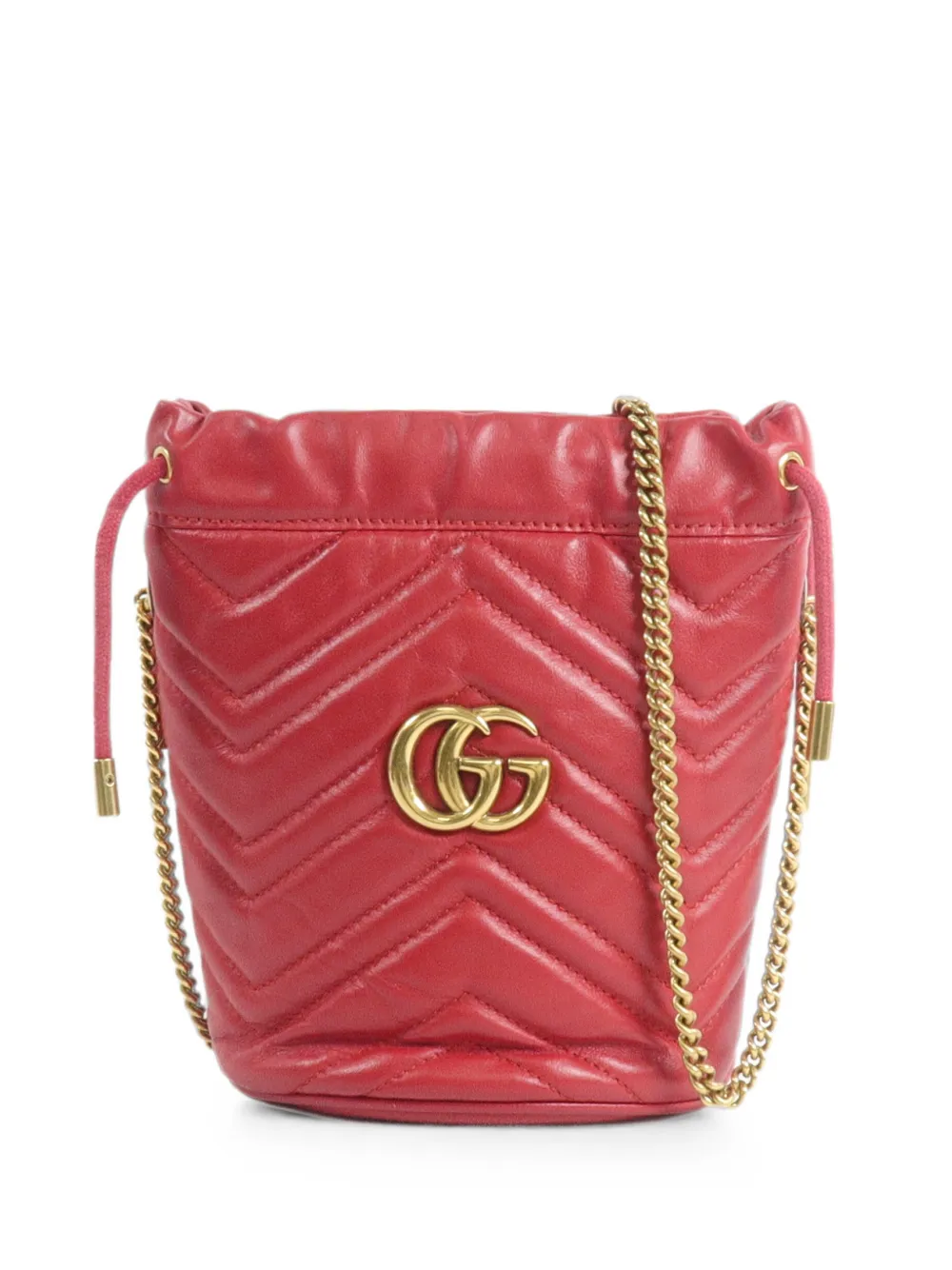 Gucci Pre-Owned mini GG logo-plaque quilted shoulder bag - Rosso