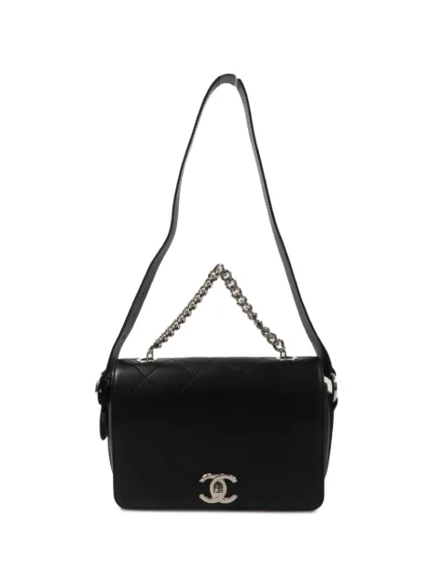 CHANEL Pre-Owned tote capitonada con placa del logo