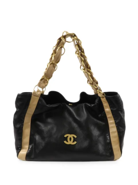 CHANEL Pre-Owned CC logo-plaque chain-link tote bag