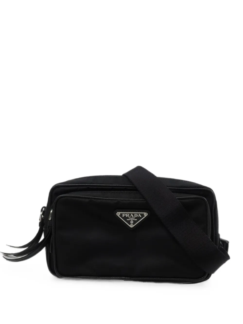 Prada Pre-Owned logo-plaque belt bag - Black