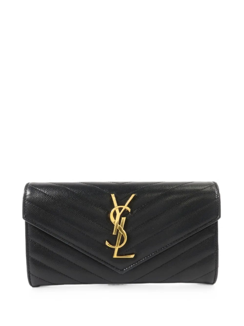 Saint Laurent Pre-Owned YSL-plaque wallet - Nero