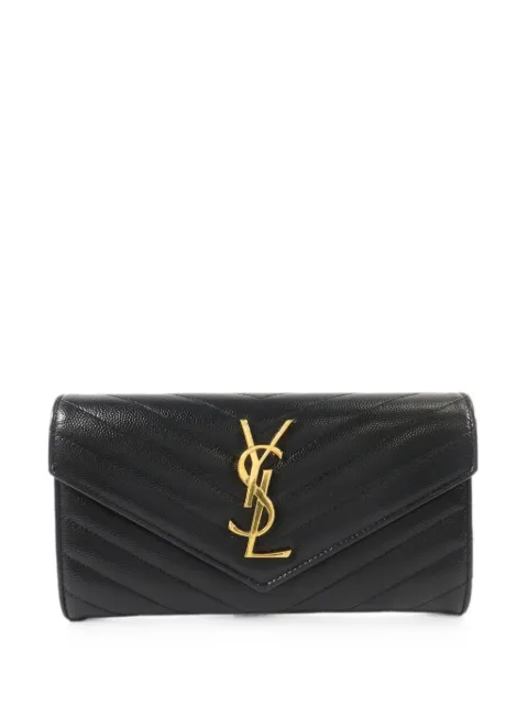 Saint Laurent Pre-Owned cartera con placa YSL