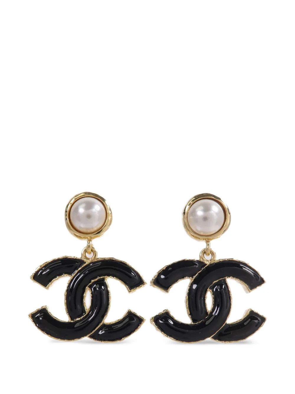 CHANEL Pre-Owned CC-motif earrings - Gold