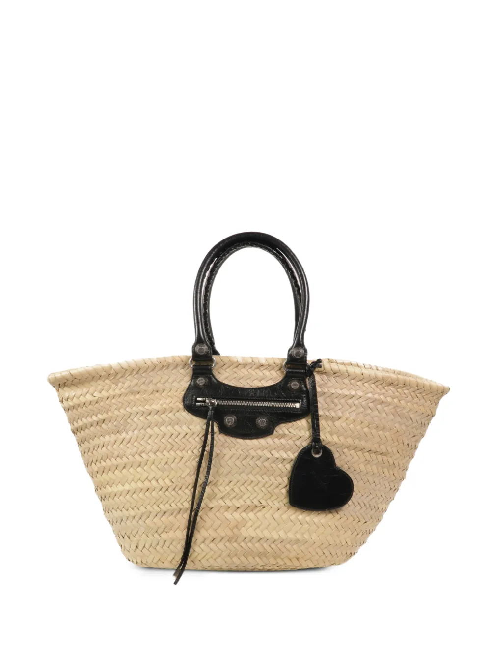 Balenciaga Pre-Owned Le Cagole raffia shoulder bag - Nude