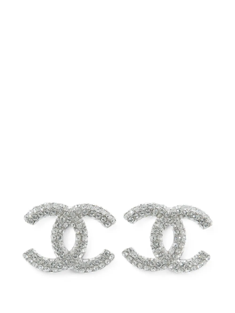 CHANEL Pre-Owned CC crystal-embellished earrings - Argento