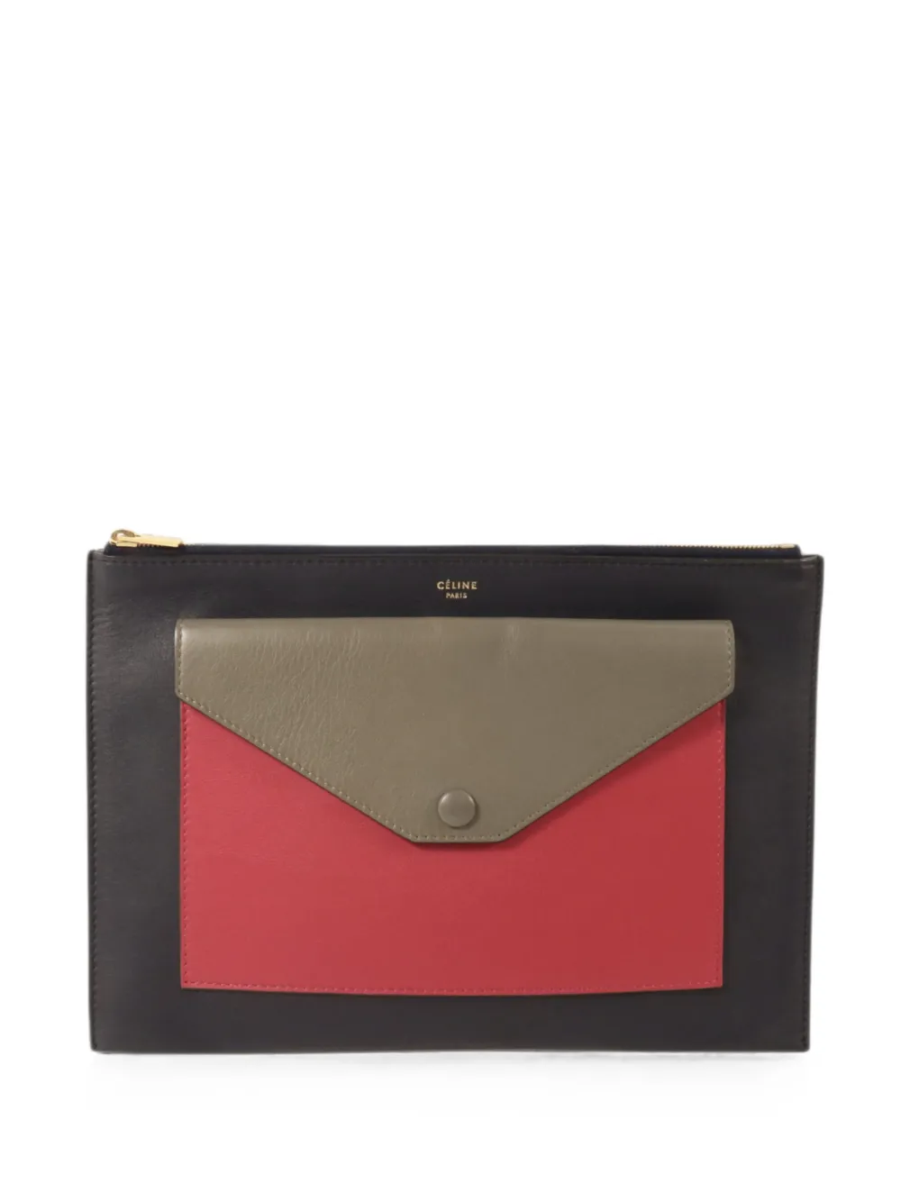 Celine Pre-Owned envelope-pocket clutch bag - Black