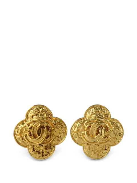 CHANEL Pre-Owned 1995 CC clover-leaf earrings
