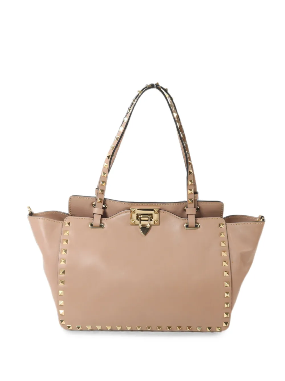 Valentino Garavani Pre-Owned Rockstud leather tote bag - Neutrals