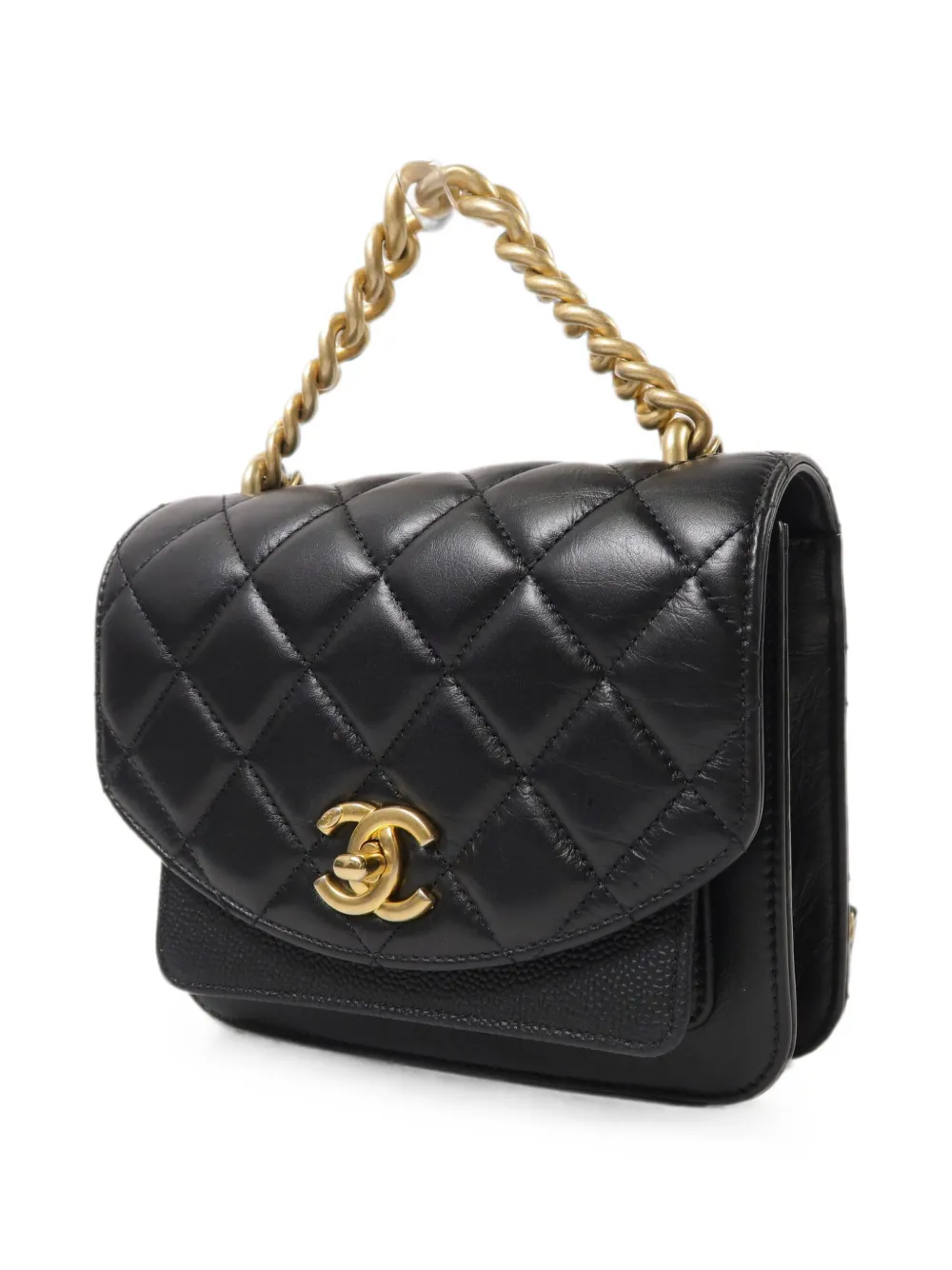 CHANEL Pre-Owned CC schoudertas met draaislot en omslag Zwart