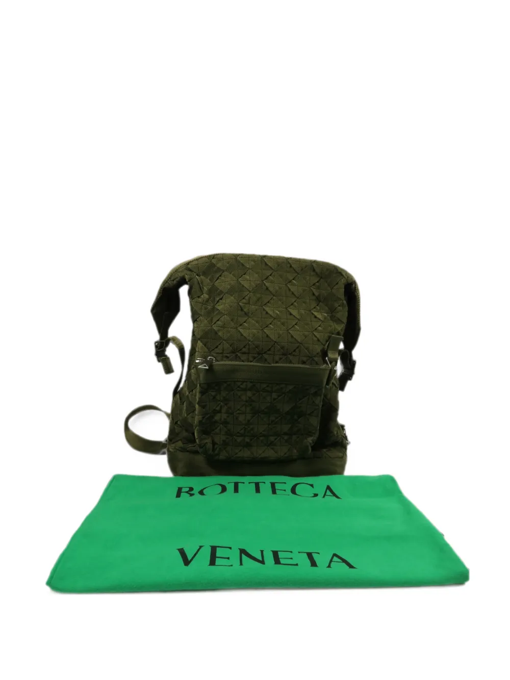 Bottega Veneta Pre-Owned intrecciato webbing backpack - Green