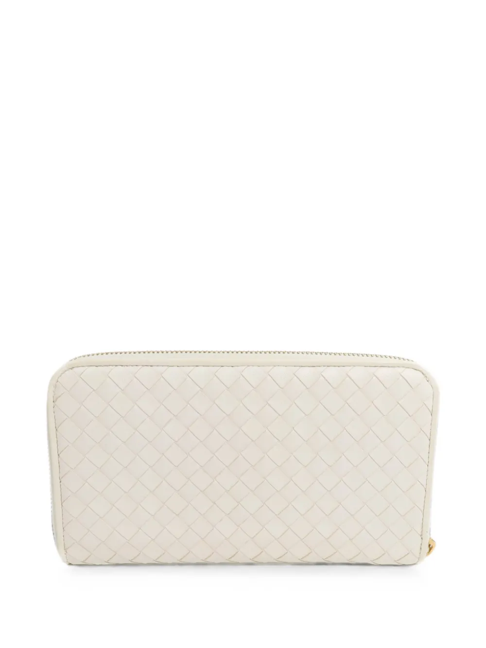 Bottega Veneta Pre-Owned intrecciato zip-around wallet Beige