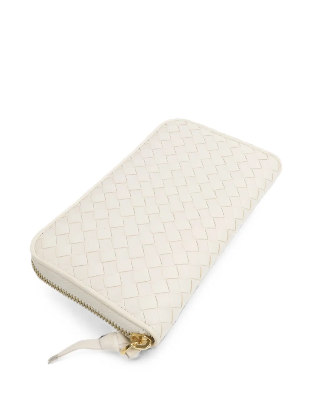 Bottega Veneta Pre-Owned intrecciato zip-around wallet Beige
