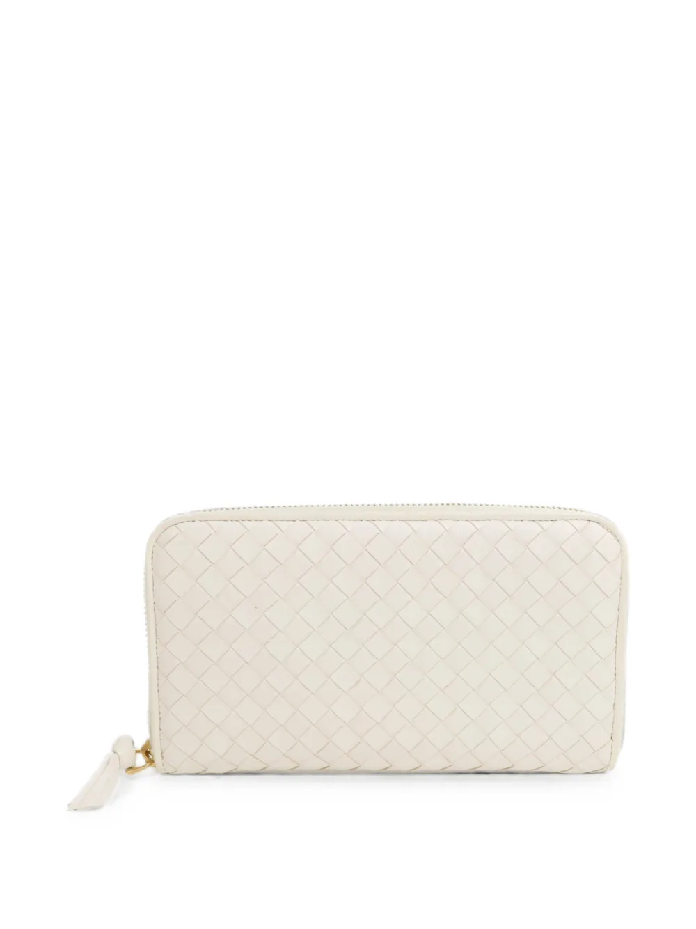 Bottega Veneta Pre-Owned intrecciato zip-around wallet Beige