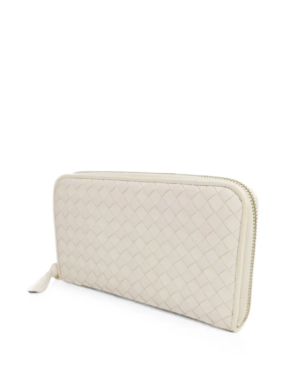 Bottega Veneta Pre-Owned intrecciato zip-around wallet Beige