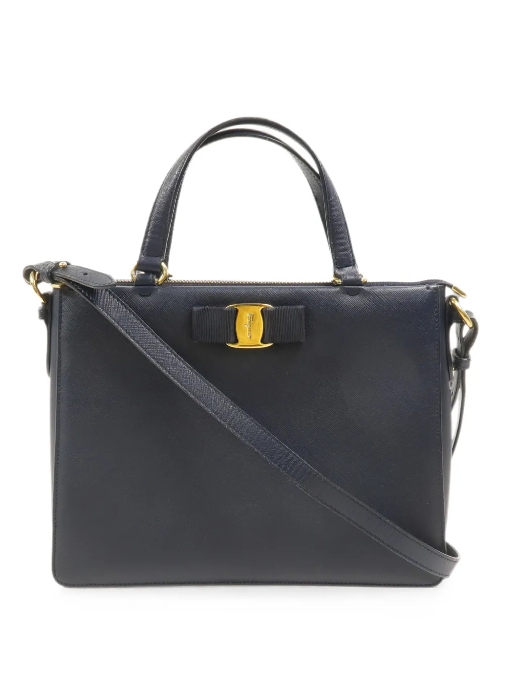 Ferragamo Pre-Owned Vara bow shoulder bag - Blu