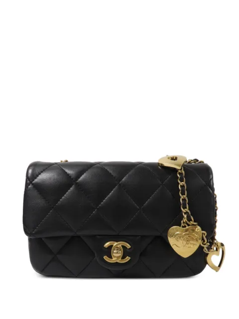 CHANEL Pre-Owned Mini Flap CC heart-charm quilted shoulder bag