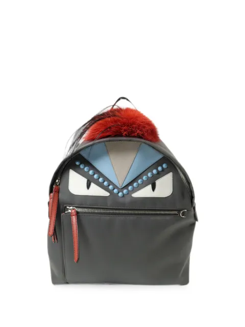 Fendi Pre-Owned Monster fur-trim backpack