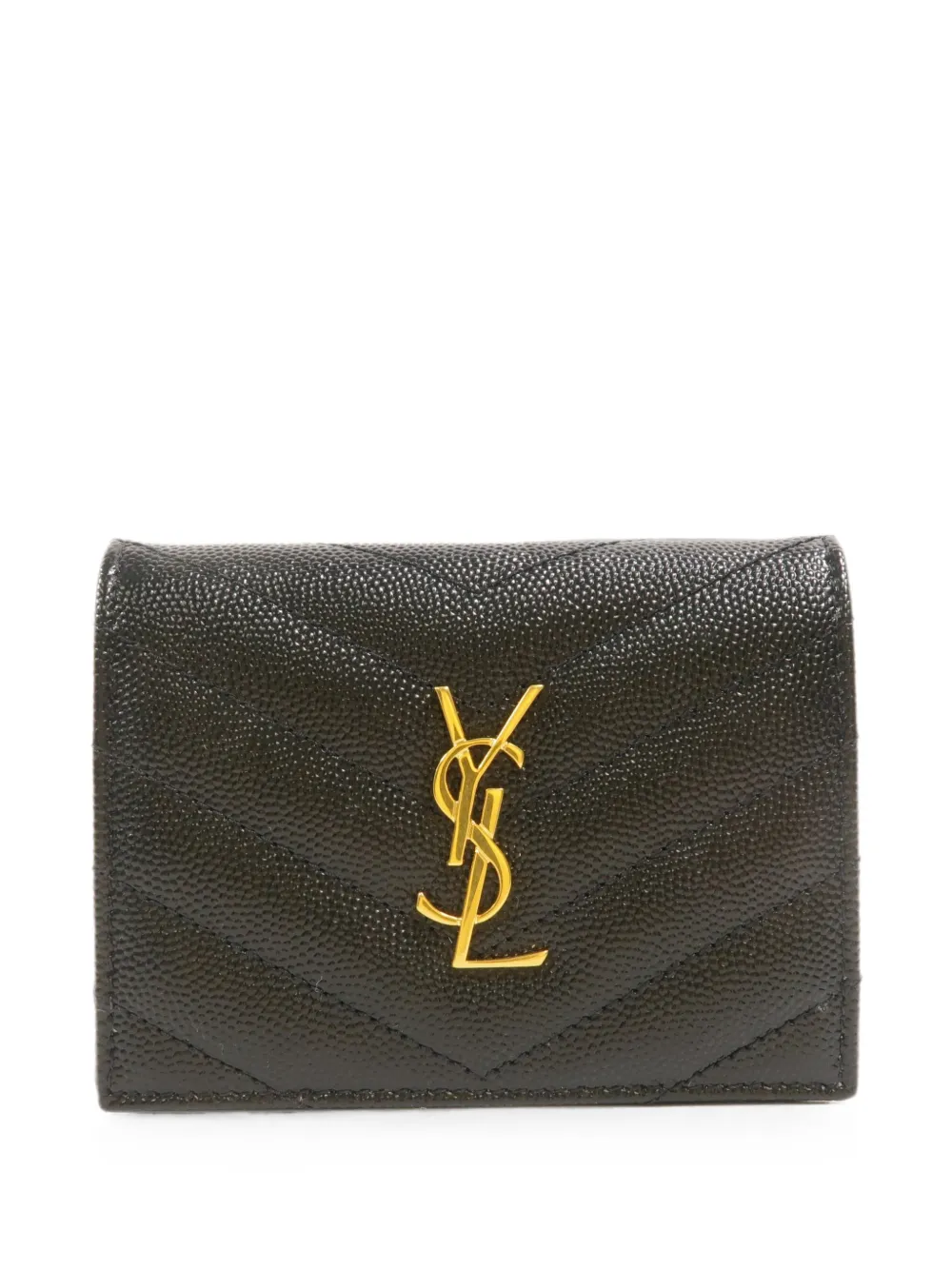 Saint Laurent Pre-Owned Cassandre matelassé card case wallet - Nero