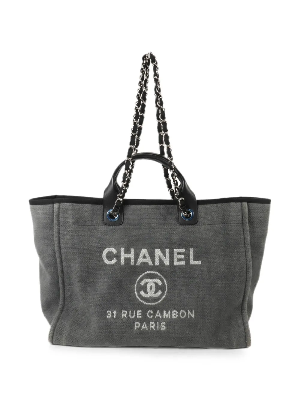 CHANEL Pre-Owned Deauville chain tote bag - Grigio