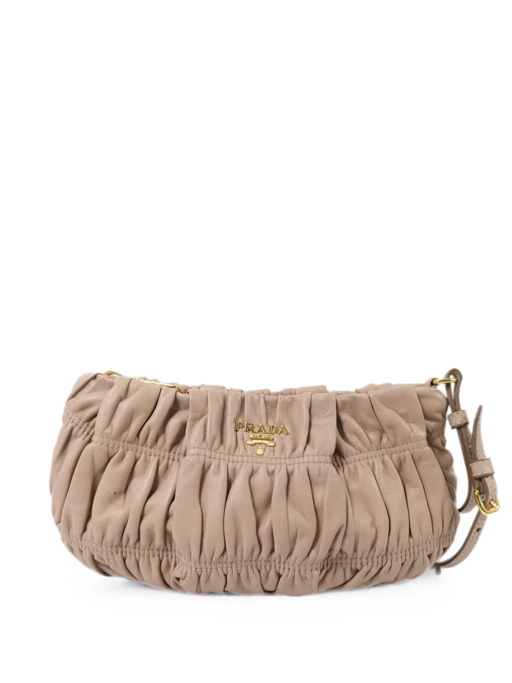 Prada Pre-Owned Gaufre wristlet clutch bag - Nude