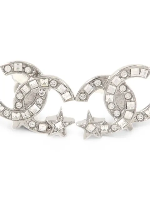 CHANEL Pre-Owned CC star-motif clip-on earrings