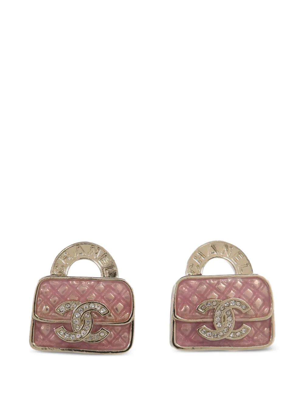 CHANEL Pre-Owned CC handbag-motif earrings - Oro