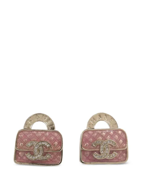 CHANEL Pre-Owned CC handbag-motif earrings