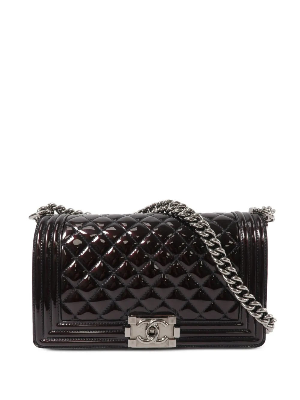 CHANEL Pre-Owned Boy quilted patent leather shoulder bag - Nero