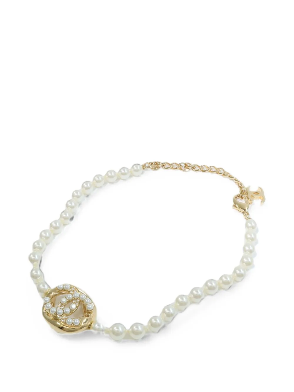 CHANEL Pre-Owned CC faux pearl necklace - Oro