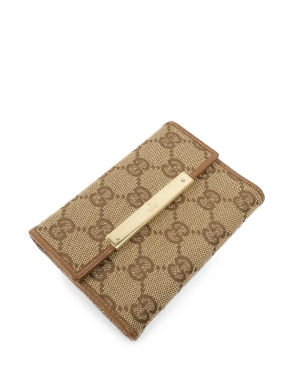 GUCCI GGキャンバス 長財布　三つ折り　ベージュ　刻印あり　イタリア製 GUCCI GGキャンバス 長財布 三つ折り ベージュ 刻印あり イタリア製