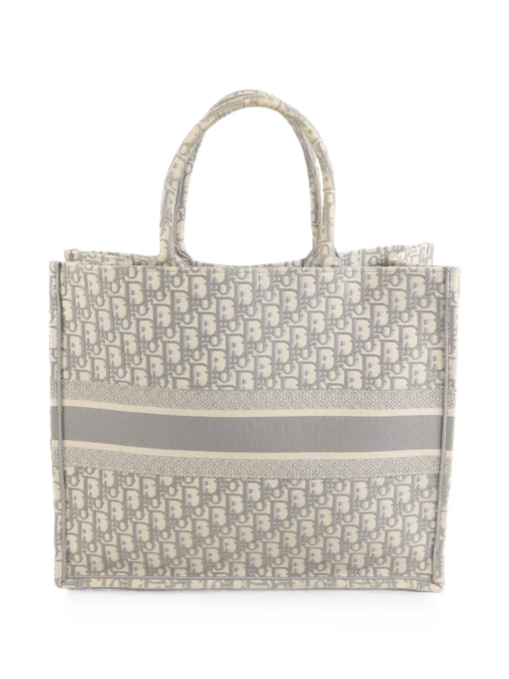 Dior Pre-owned Large Book Tote Oblique Tote Bag in Grey, view 2