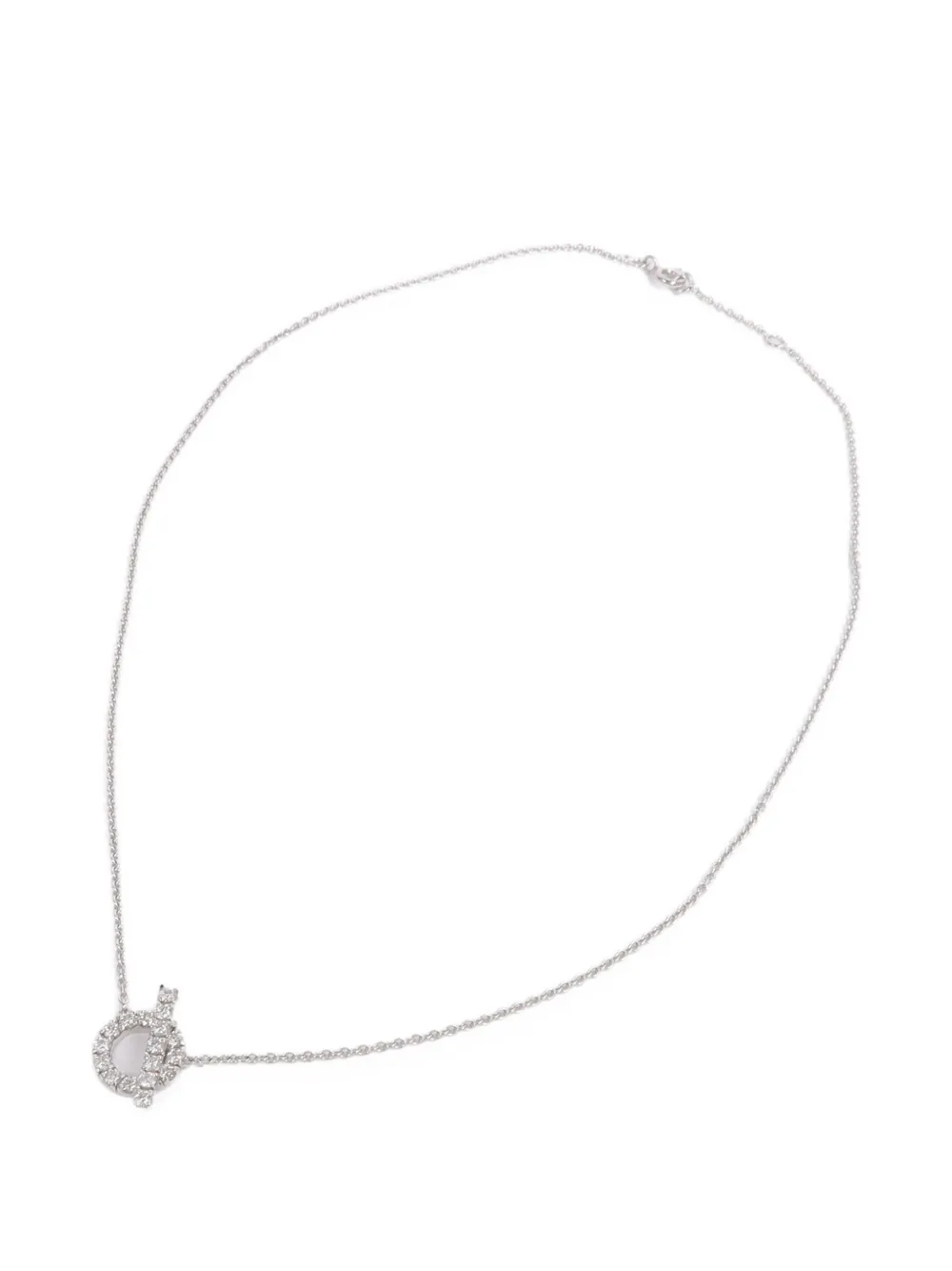Pre-owned Hermes Finesse Diamond Necklace In 银色